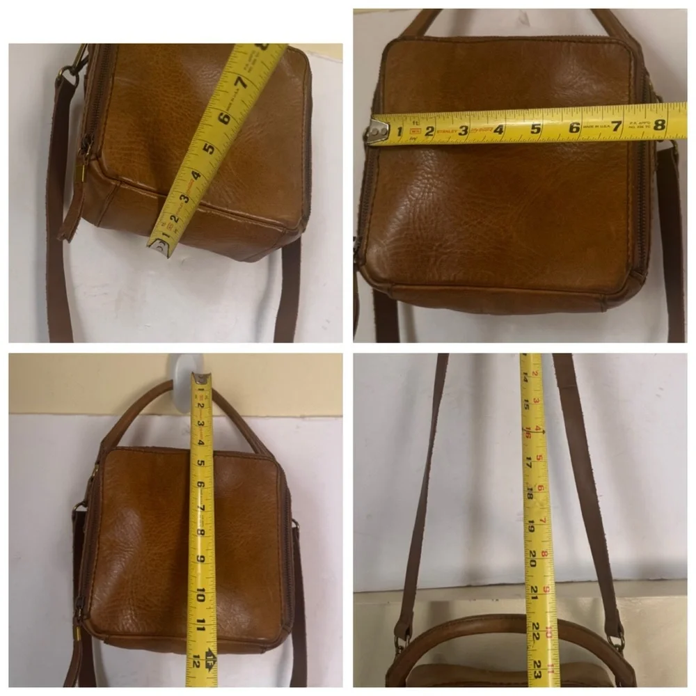 Madewell Leather Square Satchel Bag Shoulder Crossbody Zip Satchel Minimalist - Picture 16 of 16